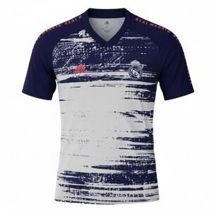 Real Madrid Shirt Mens Medium Blue White Soccer Adidas AEROREADY Training Top